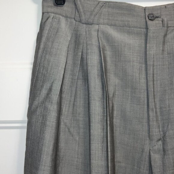 GIANNI Versace Vintage Gray High Waist Pleated Pants Trousers Size XL - Picture 3 of 14